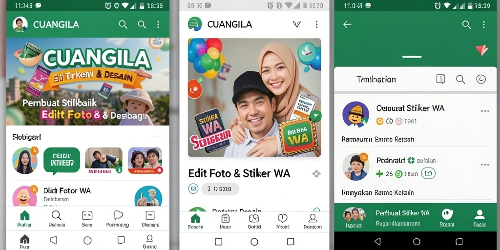 Tampilan antarmuka CUANGILA yang memudahkan pembuatan stiker kustom.