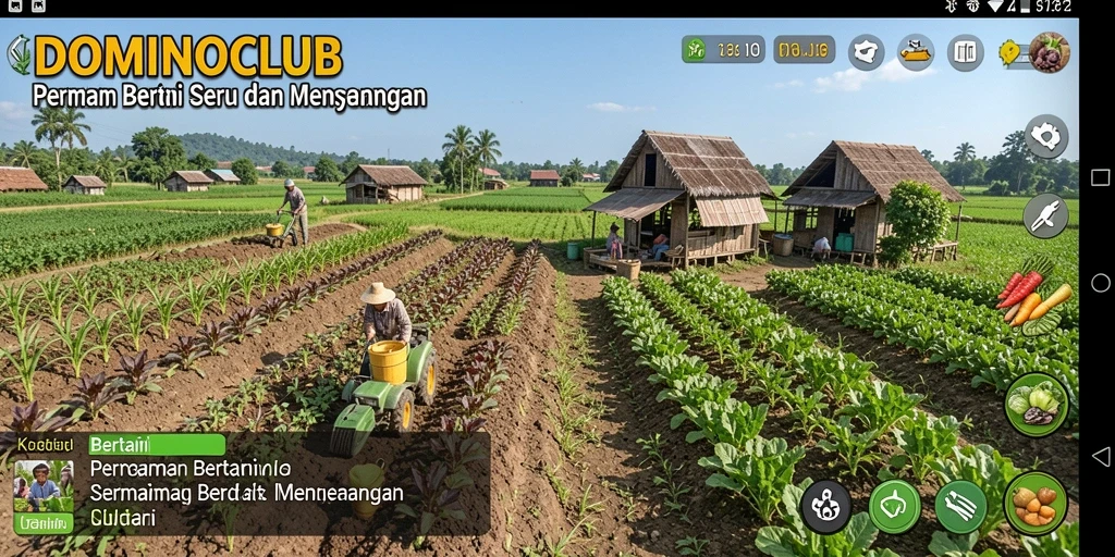 Screenshot dari antarmuka game Bertani DOMINOCLUB yang menarik dan interaktif.