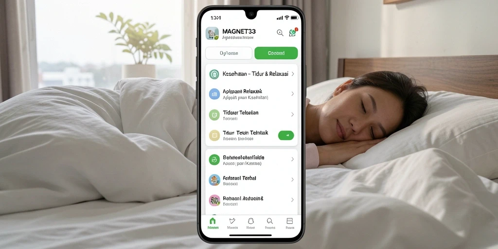Tampilan sederhana dan intuitif dari MAGNET33 untuk relaksasi tidur.