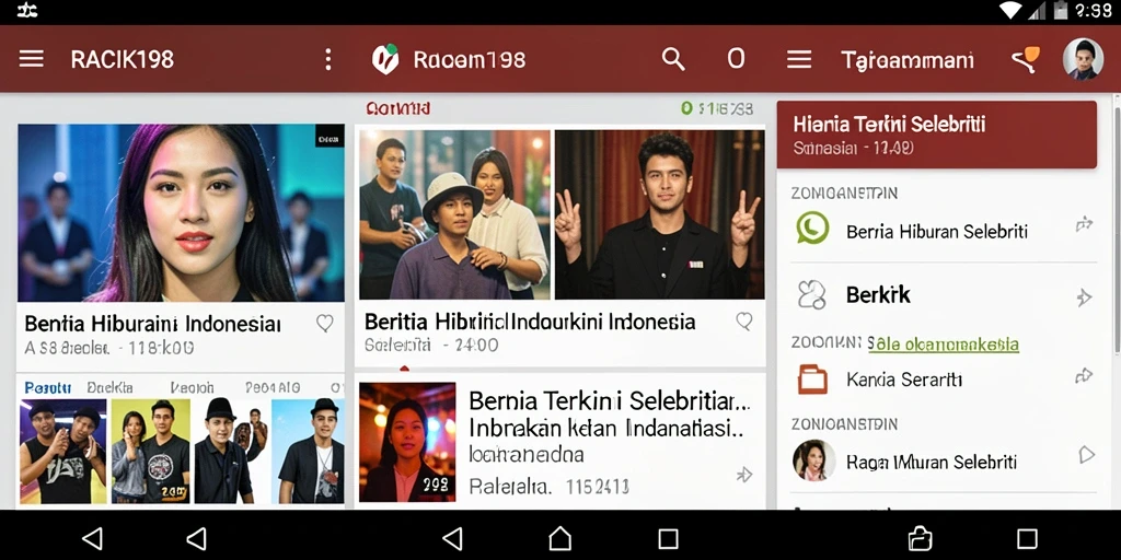 Antarmuka RACIK198 menampilkan berita selebriti terbaru dan menarik.