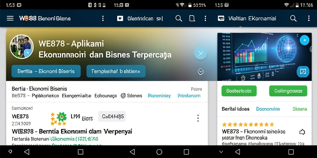 Tampilan antarmuka utama WE878 yang menampilkan berita ekonomi terkini.