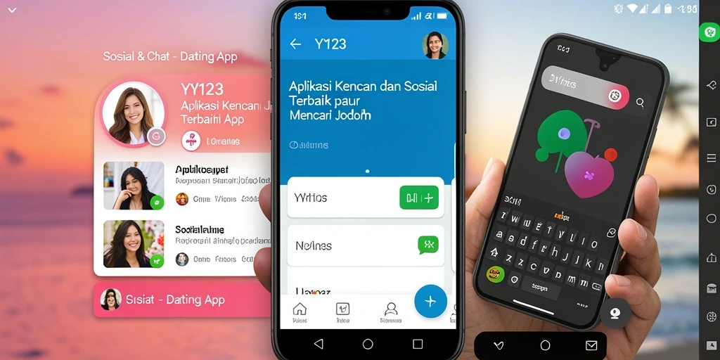 Antarmuka YY123 menunjukkan fitur chat dan pencarian pasangan.